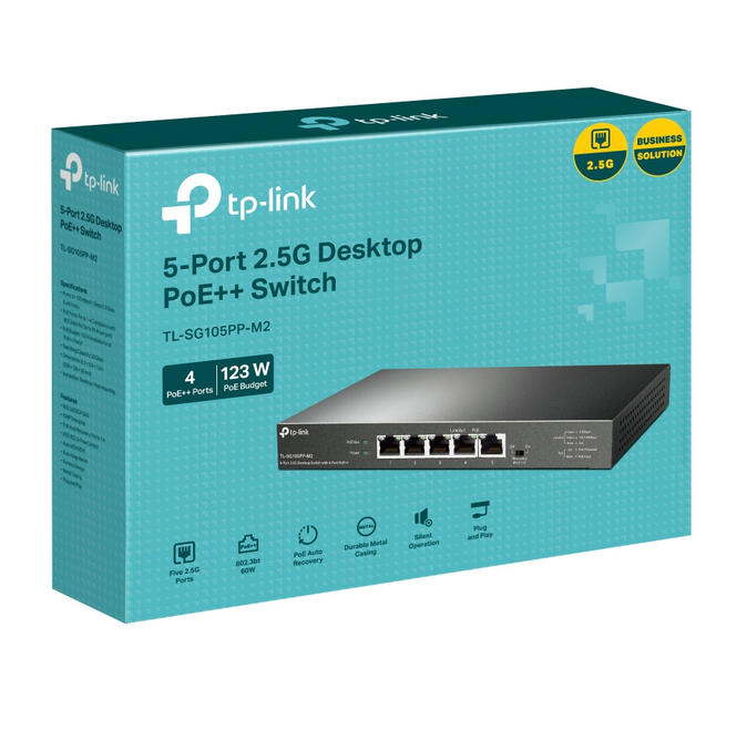 TP Link 5-Port 2.5G Desktop Switch with 4-Port PoE++