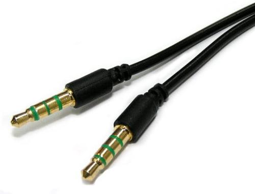3.5 4-pole Plug to 3.5 4-pole Plug cable gold 1m