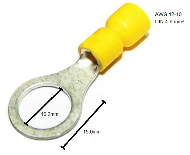 RV5.5-10 Insulated Ring Terminals