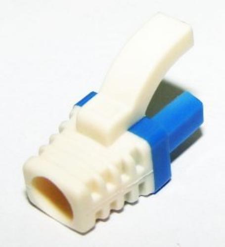 RJ45 Cable Boot Hook Type Blue and White