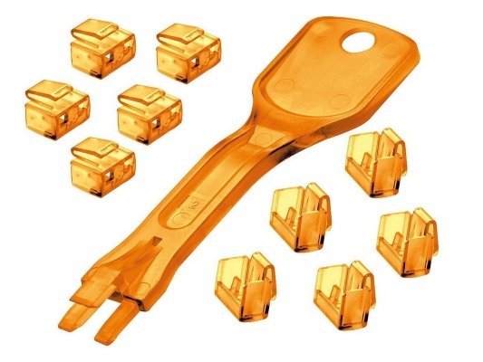 Lindy RJ45 Blocker - Pack of 10 + 1 Key Orange