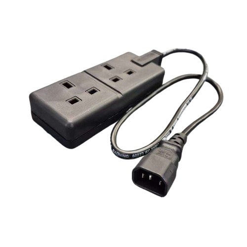 C14 to UK 3Pin Jack 10A 2 Gang 65cm