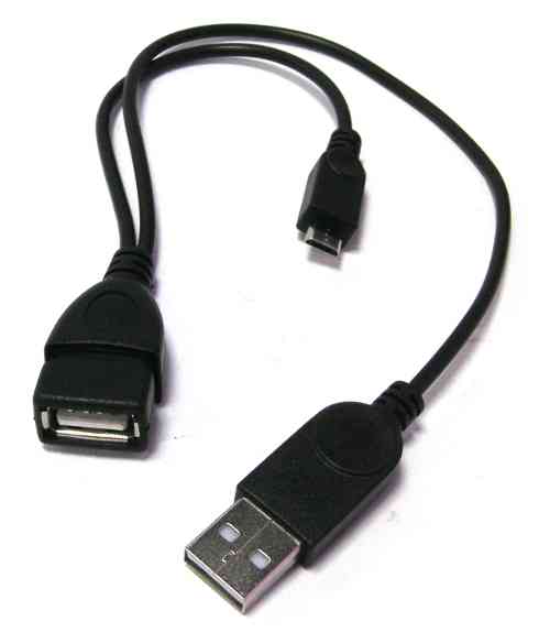 USB AM to AF + Micro BM Cable 30cm