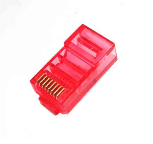 8P8C Cat 5E Red Modular Plug (30pcs/pkt)