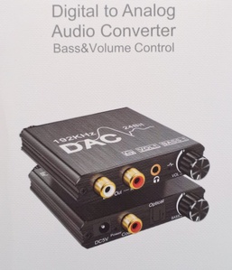 Digital to Analog Audio Converter with Bass & Volume Control