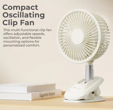 Soundtech Rechargeable Oscillating Clip Fan