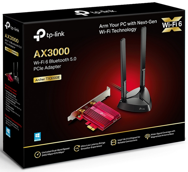 TP Link AX3000 Wi-Fi 6 Bluetooth 5.0 PCIe Adapter