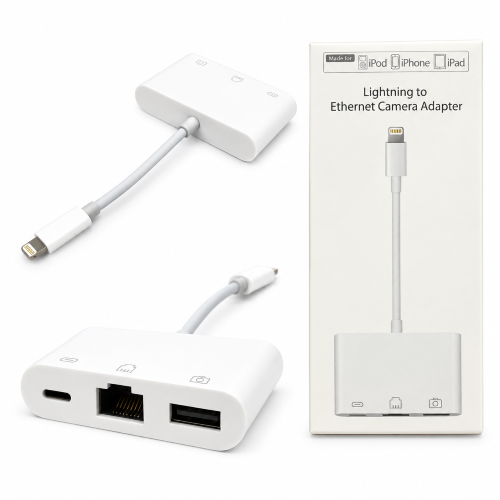 Lightning 3-in-1 OTG (LAN + USB + Lightning)