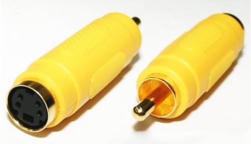 Mini Din 4 Pin (S-Video) Jack to RCA Plug 