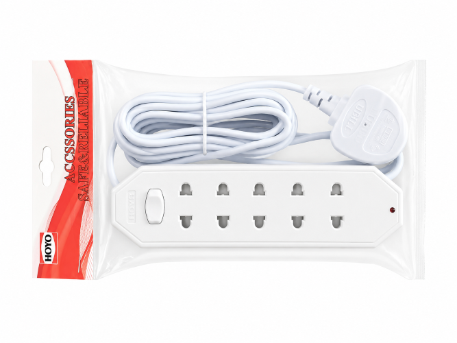 Hoyo 5 Way 2 Pin Ext Socket with UK Plug -3M (3500672)