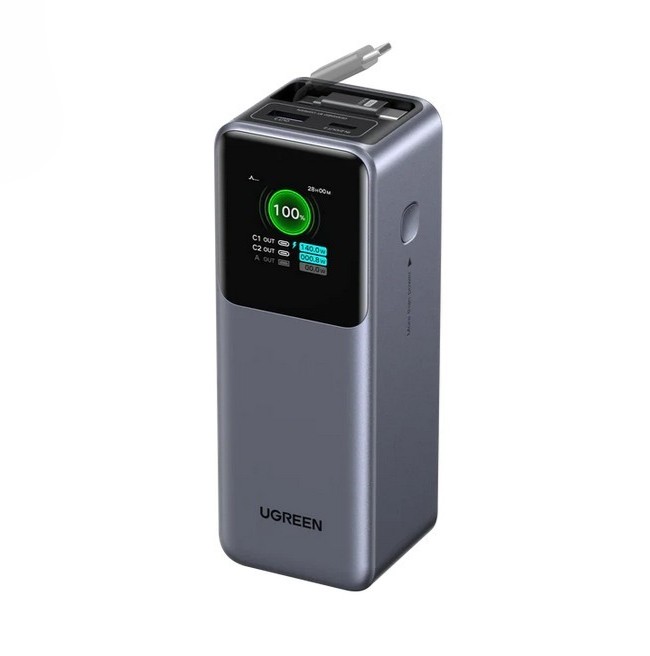 UGREEN Nexode Power Bank 20000mAh 165W with Retractable USB-C Cable
