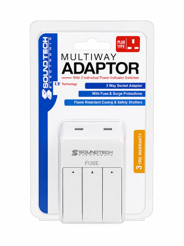 Soundtech Multiway Adaptor with 3 Individual Power Indicator Switches