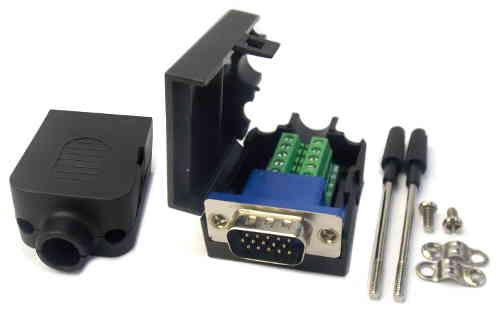 D-Sub 15 Pin VGA 3+6 Plug Terminal Board Type