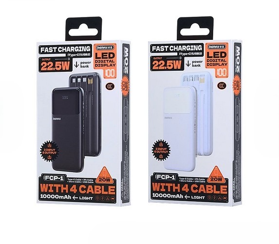 REMAX Power Bank 10000mah with 4 cables