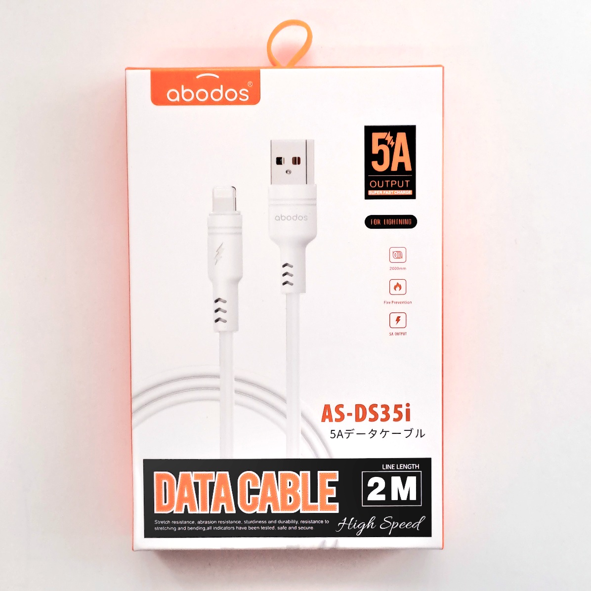 AS-DS35i abodos 5A USB to Lightning Data Cable 2m White