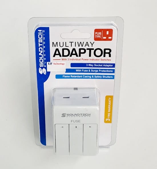 Soundtech Multiway Adaptor with 3 Individual Power Indicator Switches