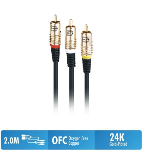 Daiyo Digital 3X RCA to 3X RCA Plug 2m