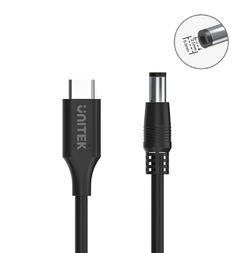 Unitek 65W USB-C to DC (5.5 x 2.5mm) Power Charging Cable 1.8m for Laptops