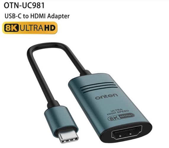 onten USB-C/Thunderbolt 3 to 8K60Hz HDMI Adapter