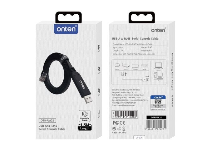 onten USB-A to RJ45 Serial Console Cable 1.5m