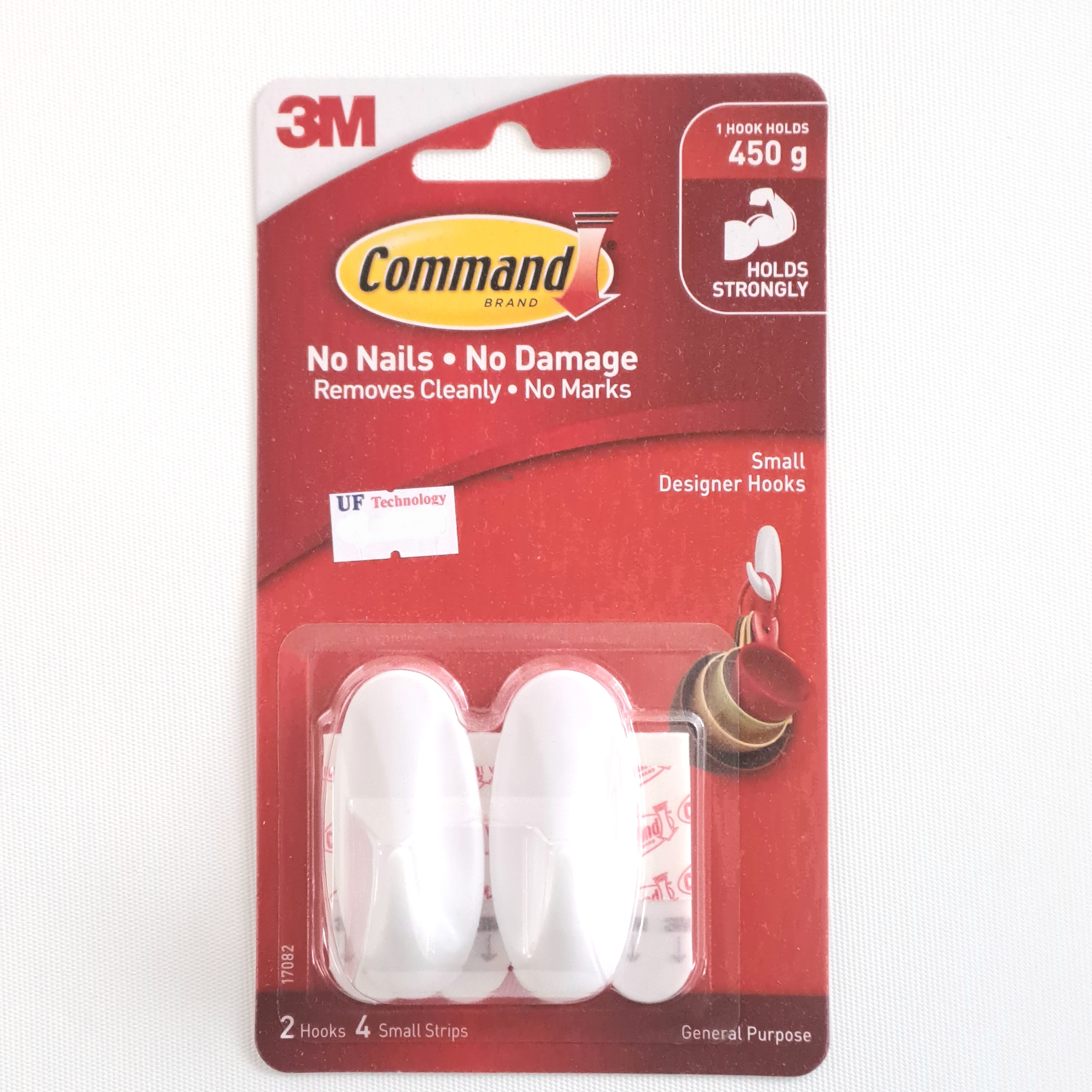 3M Command White Designer Small Hooks 2 Hooks 4 Strips