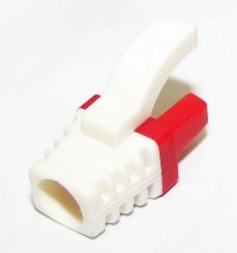 RJ45 Cable Boot Hook Type Red and White