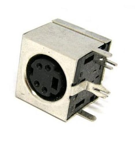 Mini Din 4p Socket PCB R/A Shielded