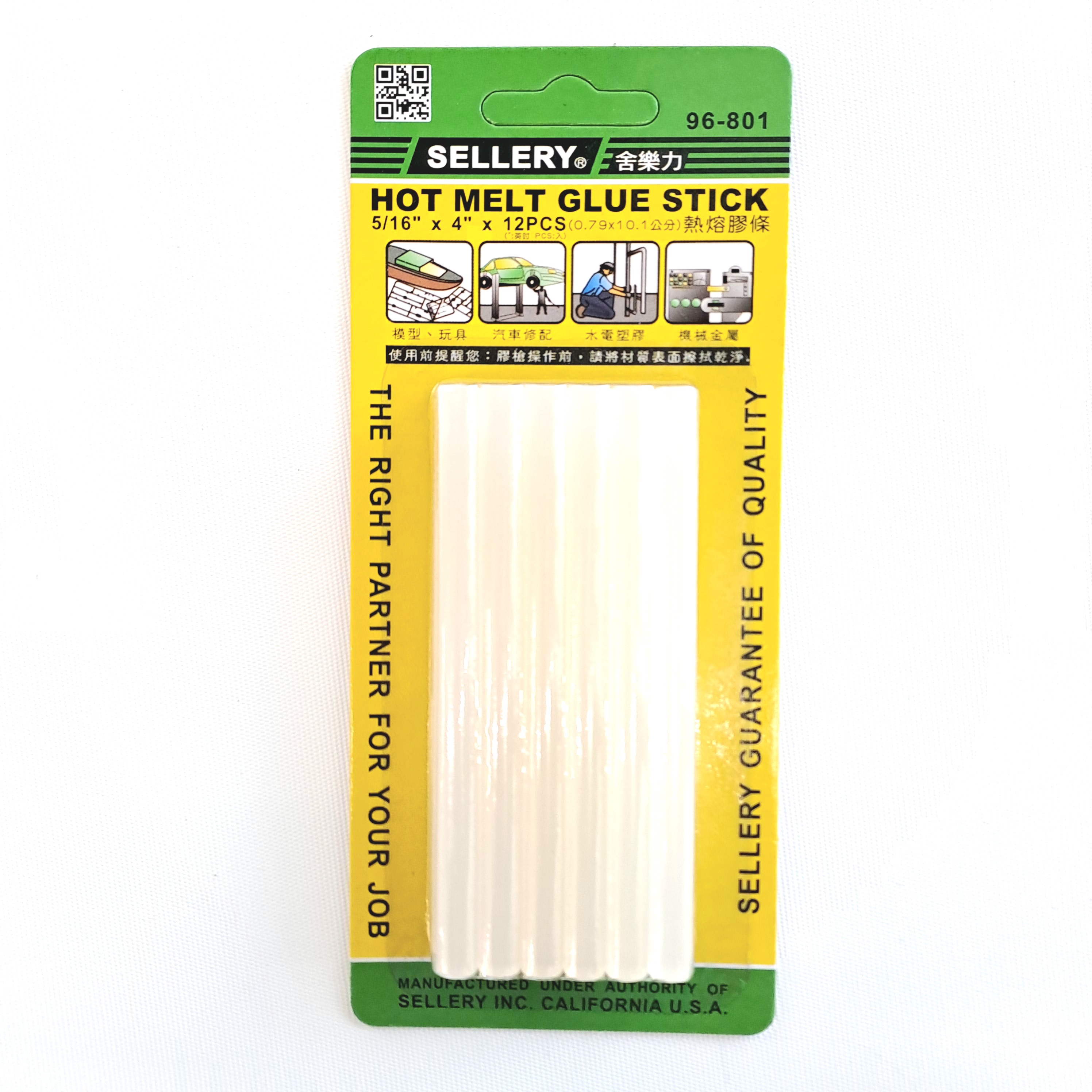 Sellery 96-801 Glue Sticks, Size: 5/16” x 4” (12pcs/set)