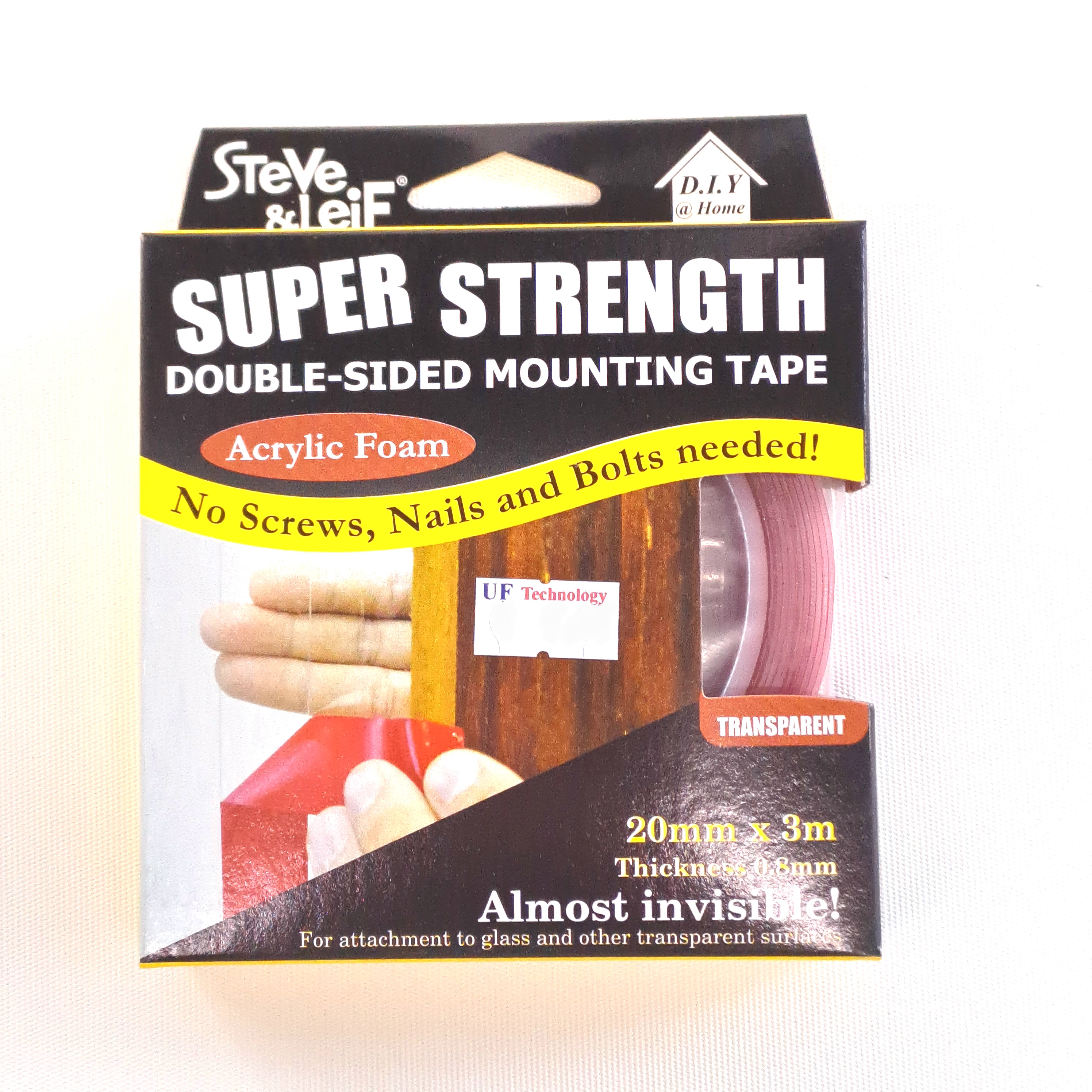 S&L 20mm x 3m Clear Acrylic Double Sided Tape