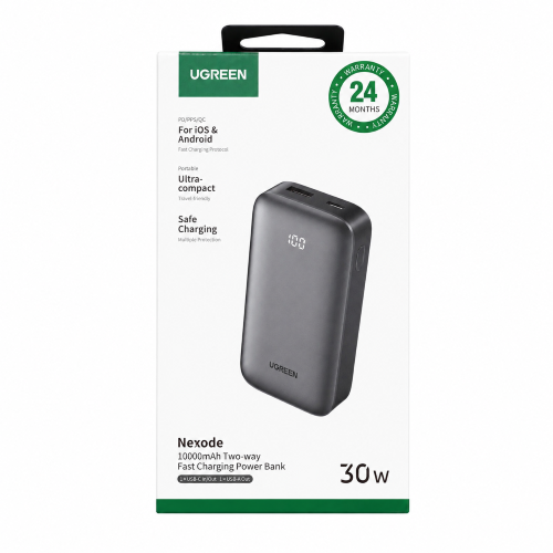 UGREEN Nexode 10000mAh Two-way Fast Charging Power Bank (1xUSB-C 1xUSB-A) with Numeric Display