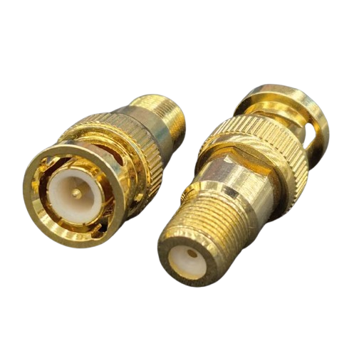 BNC Plug to F Jack Gold 