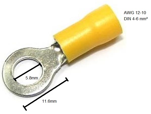 RV5.5-6 Insulated Ring Terminals