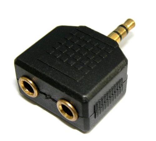 3.5mm Stereo Plug to 2x3.5mm Stereo Jack Black