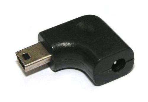 Mini USB Plug to DC Jack R/A