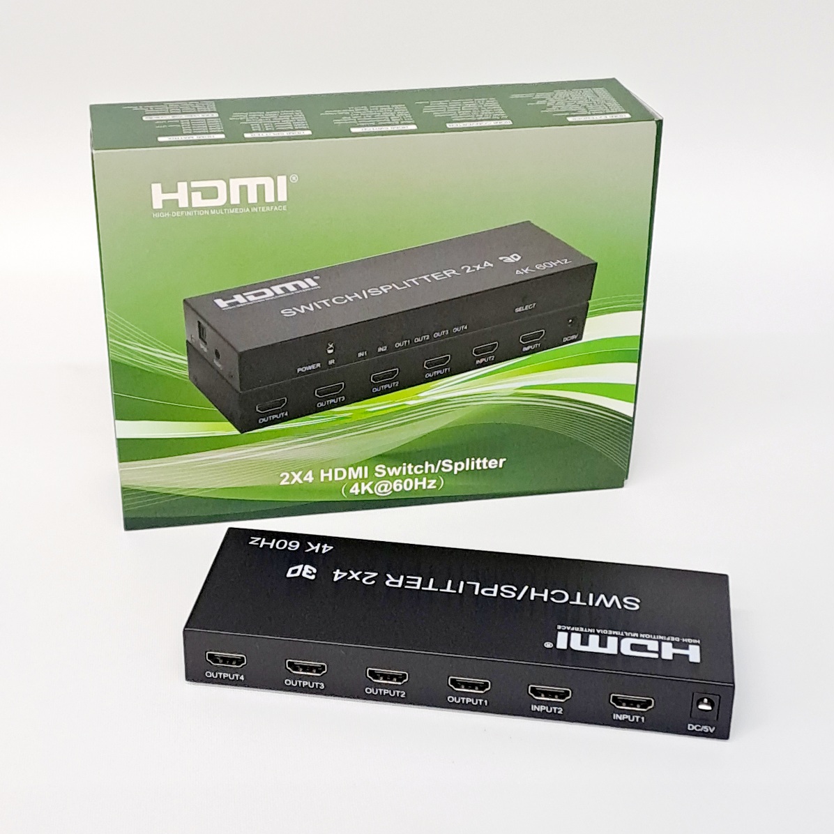 HDMI 4K 60Hz Switch/Splitter 2x4