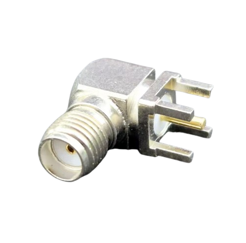 SMA Jack Right Angle PCB Mount Silver