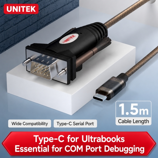 Y-105K USB C Male to DB9 Male Serial Cable Adapter 1.5m