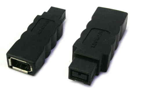 IEEE1394 9P Plug to 6P Jack Adaptor