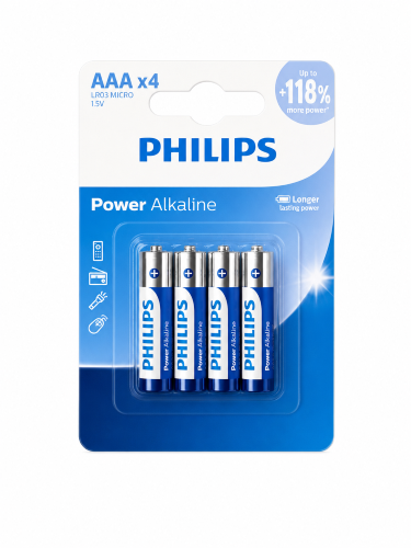 Philips Power 4AAA 1.5V Alkaline Battery