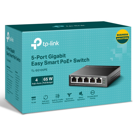 TP Link 5-Port Gigabit Easy Smart PoE Switch with 4-Port PoE+