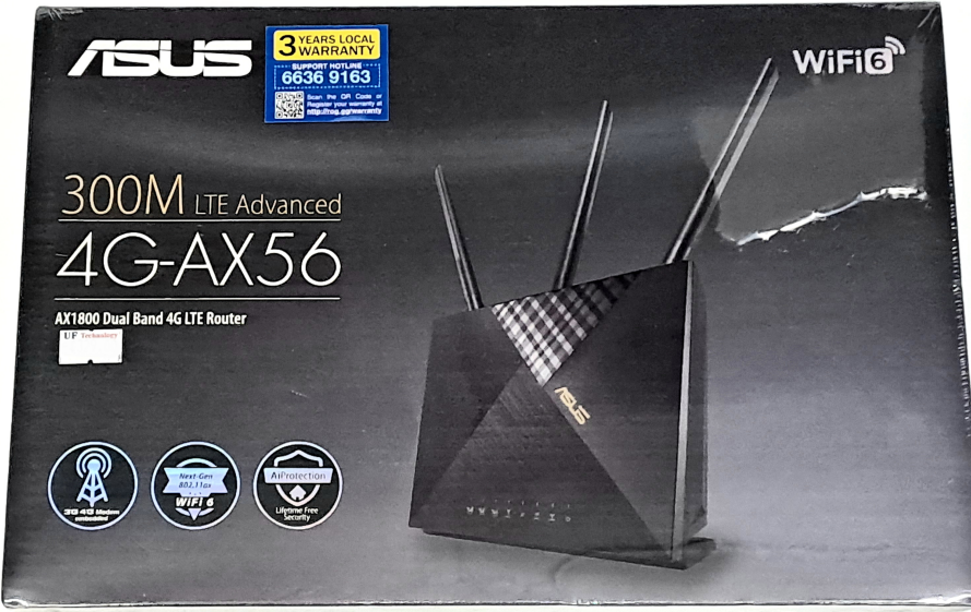 ASUS Cat 6 300Mbps Dual-Band WiFi 6 AX1800 LTE Router