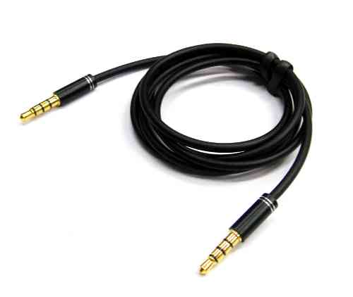3.5mm 4-pole Plug to 3.5mm 4-pole Plug Cable Metal Gold 1m