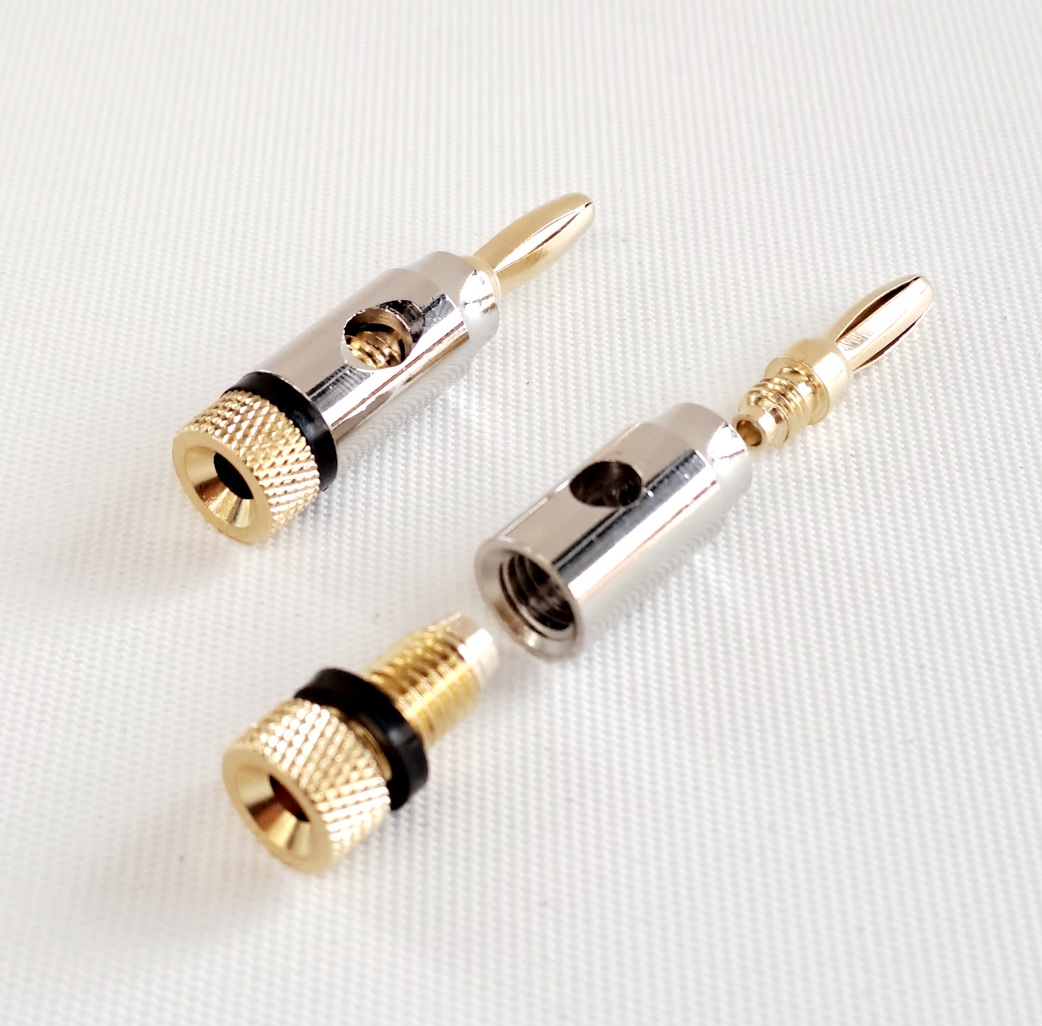 Banana Plug Metal Gold Black