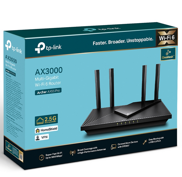 TP Link AX3000 Multi-Gigabit Wi-Fi 6 Router with 2.5G Port