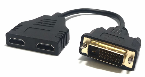 DVI M to 2xHDMI F Cable