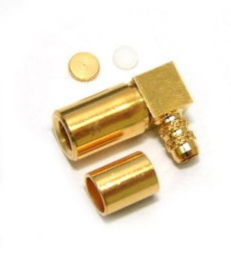 SSMB Plug Crimp Right Angle RG174 Gold