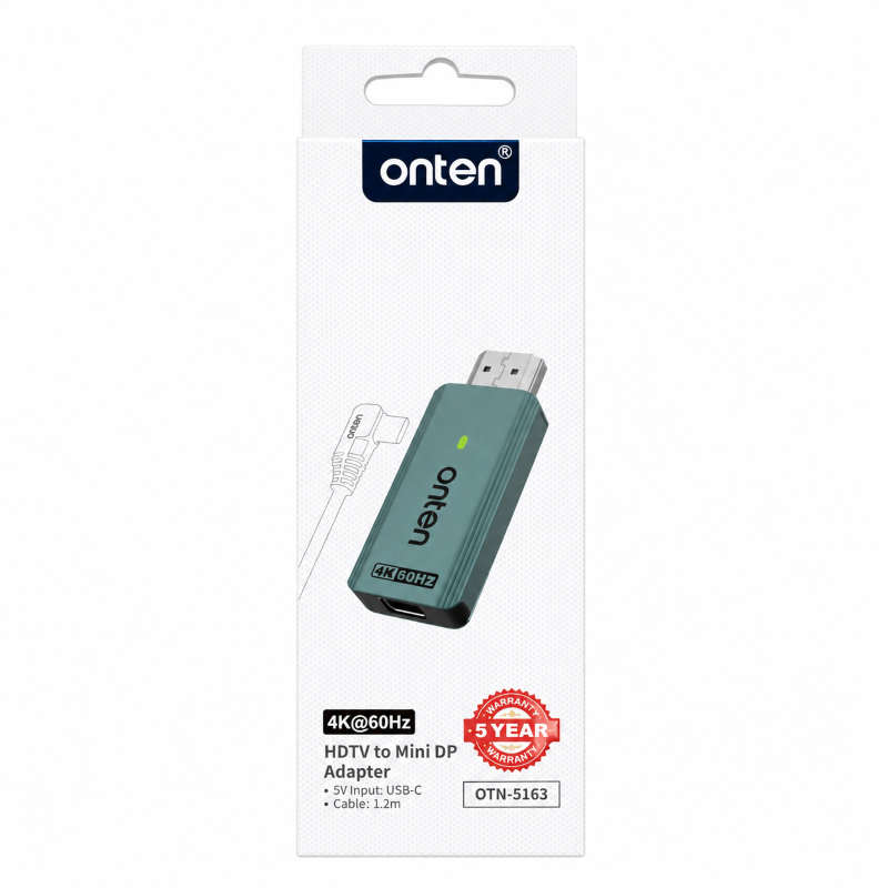 onten 4K60Hz HDMI Male to Mini DP Female Adapter 