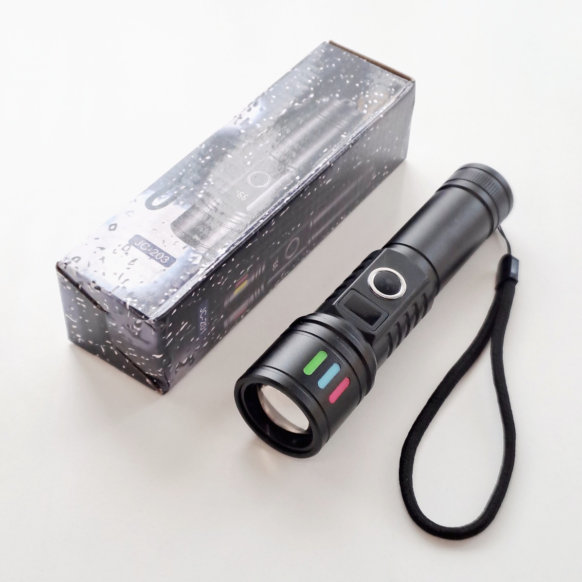 White Laser Zoomable USB Torchlight