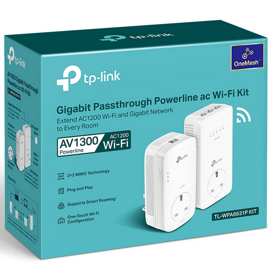 TP Link AV1300 Gigabit Passthrough Powerline ac Wi-Fi Kit 