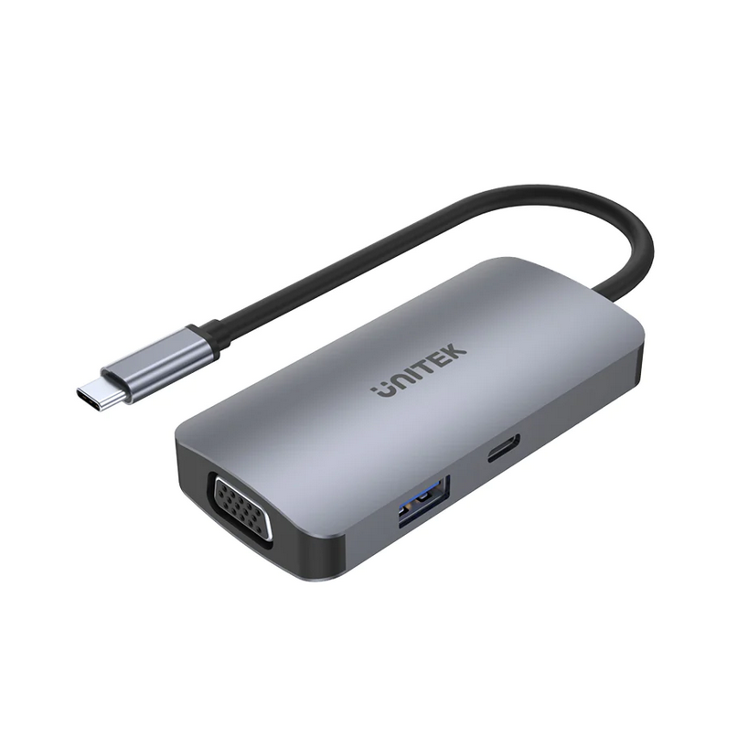 Unitek 5-in-1 USB-C Hub with MST 3 Monitors (2x4K30Hz HDMI + VGA + USB3.0 + PD100W)